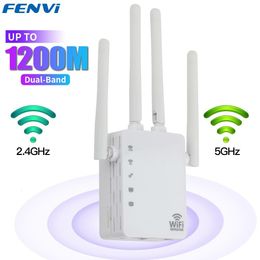 Enrutadores 5Ghz WIFI Booster Repetidor 1200Mbps Extensor WiFi inalámbrico 2.4G5GHz Amplificador de red Enrutador Repetidor de señal de largo alcance 230901