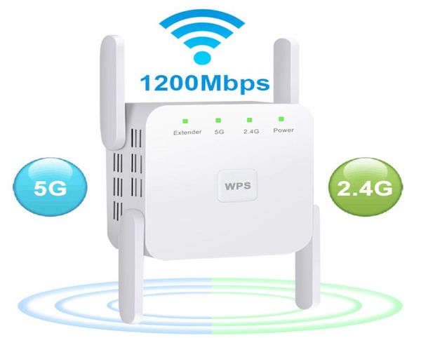 Routers 5 GHz Wiless WiFi Repeater 1200 Mbps Router Booster 24g Long Range Extender 5G Signal Amplificateur Représeurs Réseautage CO4599758