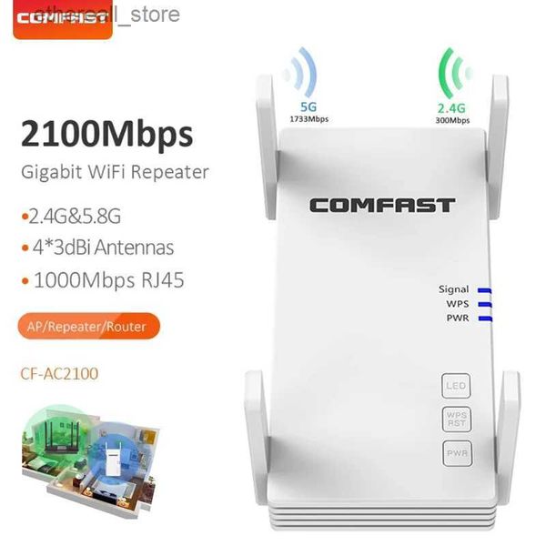 Routeurs 5GWIFI répéteur 2100Mbps WI-FI Extender sans fil routeur gamme amplificateur Wifi Signal Booster 4 * 3dBi double bande antenne avec WPS Q231114