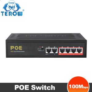 Routeurs 6 ports Poe Switch 10 / 100Mbps Ethernet Switch 4 PoE +2 Vlan en liaison montante avec puissance interne pour routeur WiFi / Caméra IP / AP sans fil
