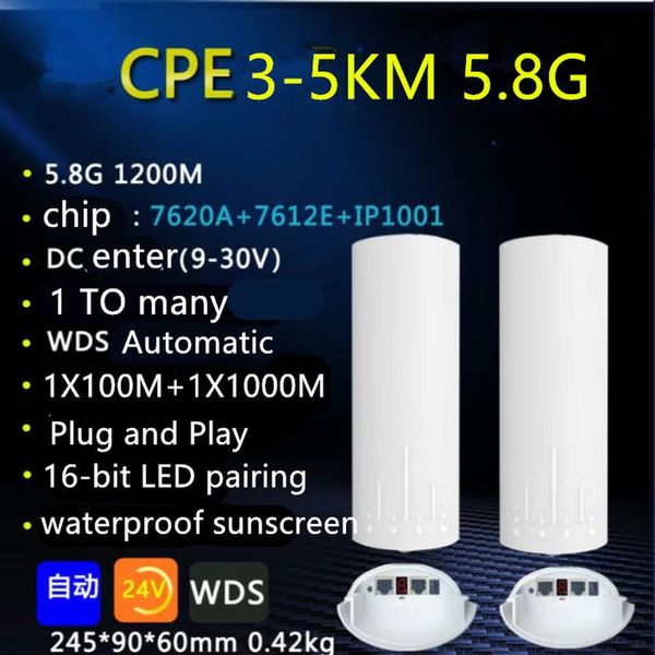 Routers 9344 9331 35 km 10/100/1000m Chipset Repetidor WiFi CPE Lange Bereik 1200Mbps5.8g AP Router AP AP Puente Router