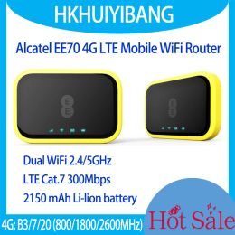 Routers Alcatel EE70 4G LTE Mobile WiFi Router Cat7 300 Mbps Dual Band AC1200 2150MAH 4G Wireless Hotspot met SIM -kaart 3G 2G GSM -modem