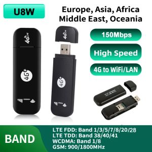 Routers America Europa África Asia Desbloqueo de 150 Mbps Networking Wireless Modem USB 4G Wifi Router US con SIM Card Slot Mobile Hotspot U8B