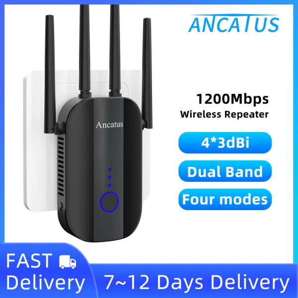 Routeurs ancatus A2 AC1200 Repréater WiFi 5G Routeur puissant Amplificateur de signal de signal Extender sans fil 802.11ac