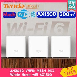 Routeurs AX1500 Mesh WiFi 6 routeur Tenda Mesh MX3 WiFi6 Gigabit WIFI routeur 2.4G 5G double bande wifi maillage pour toute la maison couverture 3500sq.ft Q231114