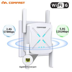 Routers AX1800 Dual Band 2 4 5 Ghz Gigabit Wireless Extender Wifi 6 Repeater 4 Antenne Wifi Router Lange afstand Wlan Signaalversterker 230712
