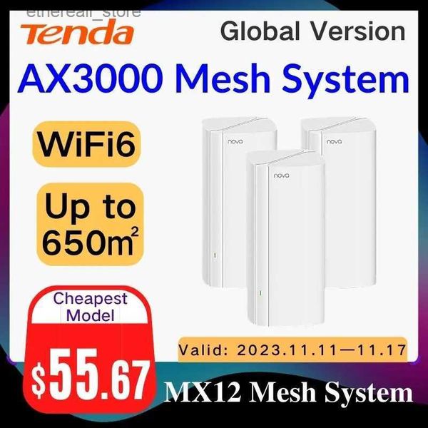 Enrutadores AX3000 WI-FI 6 Mesh WiFi Router Tenda EX/MX12 WIFI6 Mesh System Router 2.4G 5Ghz 3000Mbps Full Gigabit Mesh Wifi Repetidor de señal Q231114