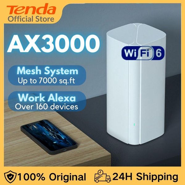 Routers AX3000 WiFi 6 Enrutador de malla Tenda MX12 Repetidor de refuerzo de señal hasta 3000 pies cuadrados.WiFi Range Extender VPN Mesh 5GHz WiFi 6 enrutador