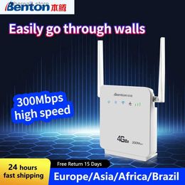 Routers Benton D921 Home Portable Wireless WiFi Router 4G antenne LTE Adapter Ontgrendelde kinetische CPE VPN WPS 300 Mbps Cat4 met SIM -kaart Q231114