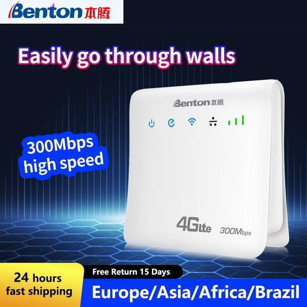 Routeurs benton déverrouiller 4G + LTE Home Wireless CPE Router avec carte SIM PORTS WAN PRISEMENT