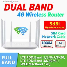 Routeurs Benton déverrouiller 4G LTE routeur CPE Modem 6 antennes 1200Mbps double fréquence répéteur Wifi Extender avec emplacement pour carte SIM 5G Hotspot Q231114