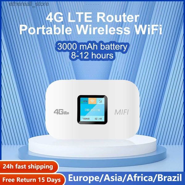 Enrutadores Benton Wifi Router portátil Mini 3G4G desbloqueado LTE MiFi Pocket con tarjeta SIM Internet ilimitado para Cottage Mobile Wifi Hotspots Q231114