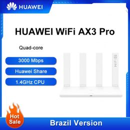 Routers Braziliaanse versie Huawei Ax3 Pro Router WiFi 6 + 3000 Mbps Quad Core WiFi Wireless Router Quad Amplifiers Repeater Network Router