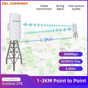 Routers Comfast 300 Mbps Outdoor 3 km Bridge sans fil de longue portée 2.4g CPE WiFi Ethernet Extender Access Point RJ45 LAN / WAN WiFi Router
