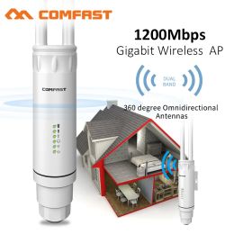 Routers Comfast High Power AC1200 Outdoor Wireless Wifi Repeater AP/WiFi Router 1200Mbps Dual Dand 2.4G+5GHz Long Range Extender Poe AP