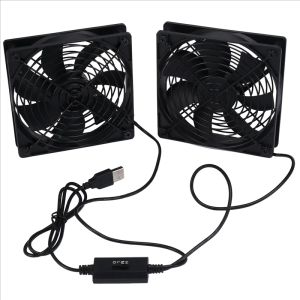 Routers Dual 120mm 5V USB Powered PC Router Fans met Speed Controller High Luchtstroomkoelventilator voor routermodemontvanger