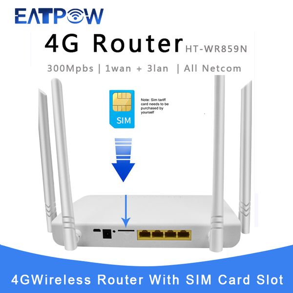 Enrutadores EATPOW 4G Enrutador wifi Tarjeta SIM Enrutador inalámbrico Wi-Fi Punto de inicio 4G WAN LAN WIFI módem Enrutador 4G WIFI enrutador ranura Dongle 230701