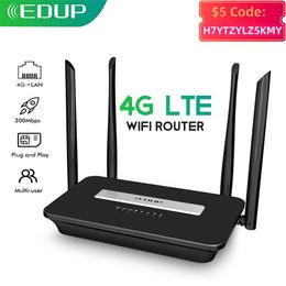 Routeurs EDUP 4G Router WiFi Router HomeSpot 4G RJ45 WAN LAN WIFI MODEM ROUTER CPE 4G ROUTER WIFI AVEC CARDE SIM SLOT EDUP ROUTER