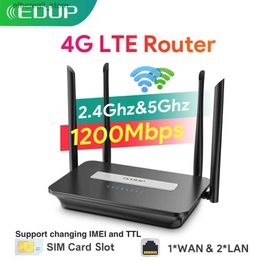 Routers EDUP 5GHz WiFi-router 4G LTE-router 1200Mbps CAT4 WiFi-router Modem 3G / 4G SIM-kaartrouter Dual Band WiFi Repeater Thuiskantoor Q231114