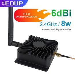 Routers EDUP 8W Amplificateur de puissance WiFi 2,4 GHz 802.11n WiFi Signal Repeater Router Range Extender Booster 6DBI Wireless Antenne Adaptateur