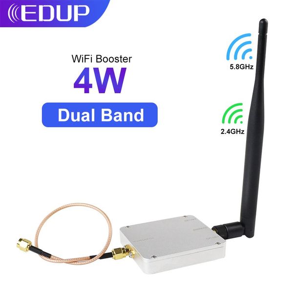 Routers EDUP WiFi Amplificador 2.4GHz 5.8GHz Amplificador de señal inalámbrica de largo alcance 4W Banda dual para casa Oficina Drone Accesorios de señal WiFi