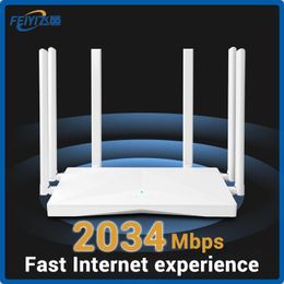 Routeurs Feiyi AC2100 Router WiFi Dual Band Gigabit 2.4G 5.0GHz 2034Mbps Router WiFi Repiepteur et 6 antennes à gain élevé