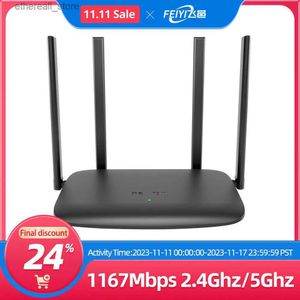 Routers FEIYI Draadloze WiFi-router Gigabit 2.4G 5.0GHz Dual-Band AC2100 Draadloze Wifi Repeater Externe signaalversterker Repeater PPPOE Q231114