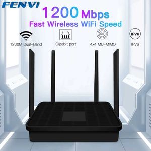 Routers FENVI Wi-Fi-router 1200Mbps 5GHz Gigabit Ethernet-router Dual Band 2,4GHz draadloos netwerk WiFi-repeater met 4x5dBi-antennes Q231114