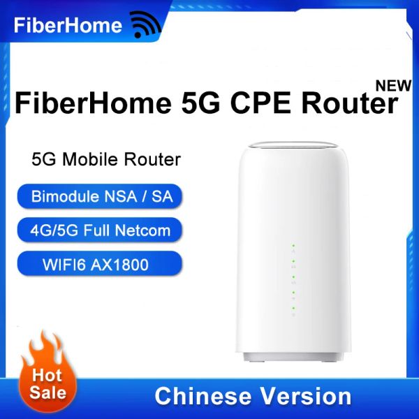 Routeurs fibrehome 5g cpe routeur mobile carte sim carte Internet accès quad core double bande wifi6 ax1800 gigabit Ethernet port double mode nsa / sa