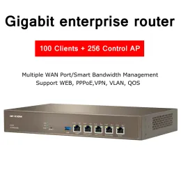 Routers Gigabit WiFi Enterprise Router Controller AP Management 1000Mbps Multiple 4 Wan Lan 100Serson Reapter Support VPN, VLAN, QOS