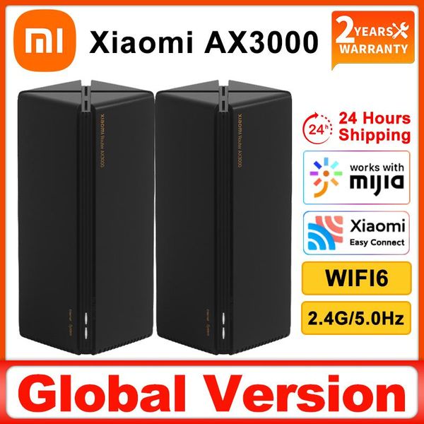 Routers Global Version 2pack Xiaomi Ax3000 Router sans fil Gigabit Amplificateur WiFi6 Mesh 256MB 5GHZ Répéatrice VPN Full Ofdma Pppoe Home