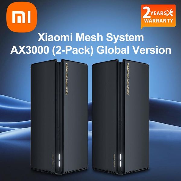 Routers Global Verson Xiaomi Router AX3000 (2 Pack) Wifi Mesh Repetidor Wifi 6 2.4G 5.0GHz Full Gigabit 5G VPN Full Ofdma PPPOE IPv6 WPA3