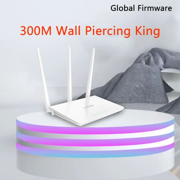 Routeurs Hot Sell Tenda F3 300 Mbps Route sans fil Système d'anglais Easy System WiFi 3 5DBI Antennes externes Router Home