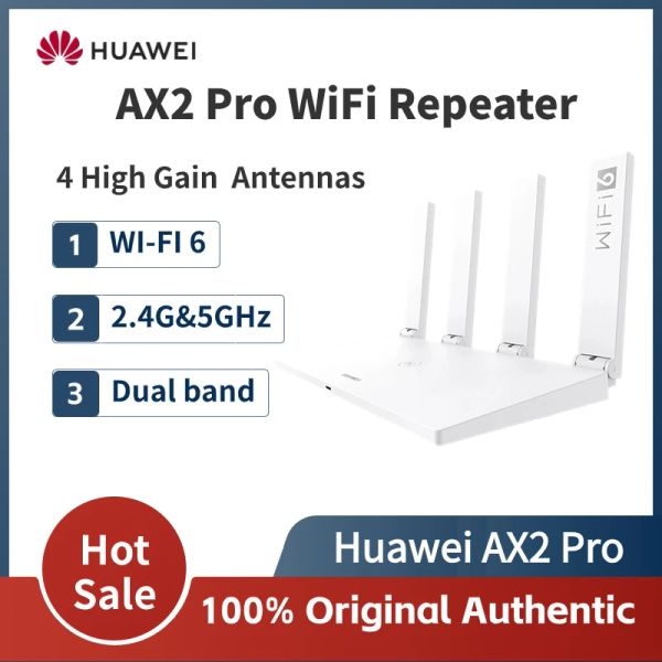 Routers Huawei AX2 Pro WiFi Router Dualband 300 Mbps Réseau Amplificateur WiFi 6 2,4G Répéteur de haut débit sans fil pour le bureau à domicile