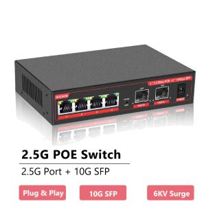 Routers Ienron 6port Multigigabit 2,5 Gbps Plugage non géré et lecture Network Ethernet 2,5 g Interrupteur Gigabit POE pour le routeur WiFi