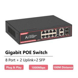 Routeurs Ienron Ethernet Switch Poe Gigabit Switch 10 12 11 ports 1000 Mbps Fast Network Poe Switch Splitter Ethernet pour le routeur WiFi