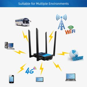 Routers Router Wifi de grado industrial 300Mbps 4G CPE Desmontaje 4 Antena Desbloqueo Módem Portable Network Wan
