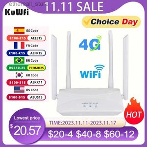 Routeurs KuWFi 150Mbps 4G LTE WIFI routeur avec emplacement pour carte SIM Home Hotspot 4 antenne externe connexion filaire plus fluide intelligente Q231114