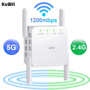 Routeurs kuwfi 2.4g 5G Répéteur wifi 1200 Mbps Wi fi routeur à longue portée Booster WiFi Signal Amplificateur Wiless WiFi Repeater Home Internet