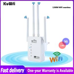 Routeurs kuwfi 2.g / 5G répéteur de répéteur de 1200 Mbps routeur sans fil d'amplificateur de signal WiFi WiFi avec 4 antennes externes doubles