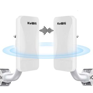 Routers KUWFI 300 Mbps Wifi Router Outdoor Wireless Bridge 2.4G Repeater Extender Point tot 1 km met Wan LAN Port Drop Delivery Computer OTMCX