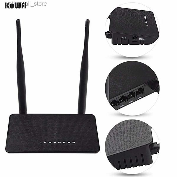 Enrutadores KuWFi 300Mbps Enrutador inalámbrico 2.4Ghz Wifi Repetidor Wifi Enrutador Wifi Extensor LAN WAN con antena de 2 piezas para el hogar / oficina / TV Q231114