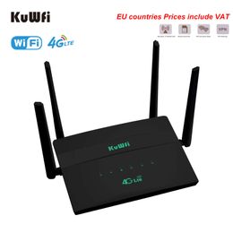 Routeurs kuwfi 4g cpe cpe wifi router sim carte hotspot cat4 32 utilisateurs rj45 wan lan hispeed modem sans fil lte dongle avec 4 antennes externes