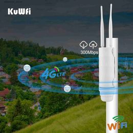 Routers KuWFi 4G LTE WiFi-router voor buiten 300 Mbps Waterdichte simkaartrouter Draadloos AP WIFI-extender Ondersteuning 64 gebruikers voor IP-camera Q231114