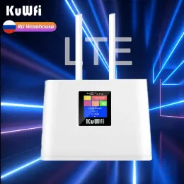 Routeurs kuwfi 4g lte routeur wiless wifi router 150 Mbps Modem de carte SIM Antenne détachable WiFi avec un écran LCD intelligent de 1,44 pouce