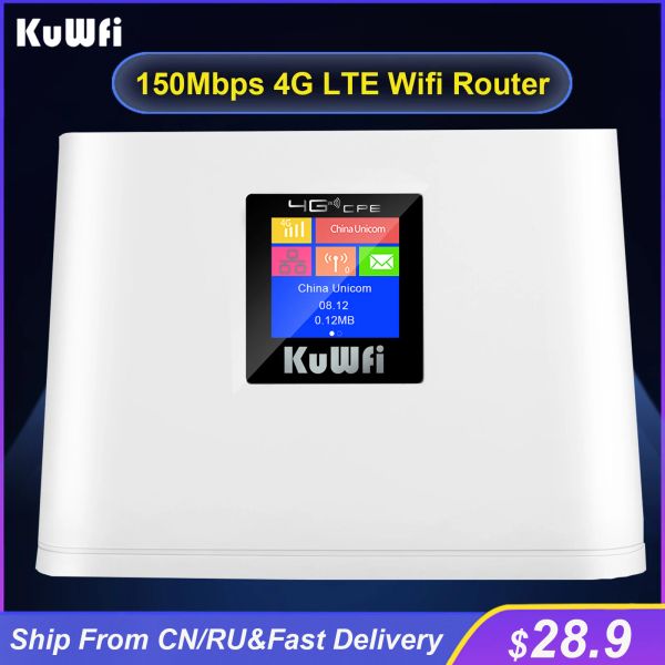 Routeurs kuwfi 4g router wifi sim carte 150 Mbps routeur wifi sans fil Hotspot 4G cpe wan lan wifi modem router