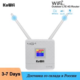 Routeurs kuwfi 4G routeur wifi avec carte SIM déverrouille le routeur LTE sans fil sans fil sans fil 150 Mbps avec antennes externes WAN / LAN RJ45