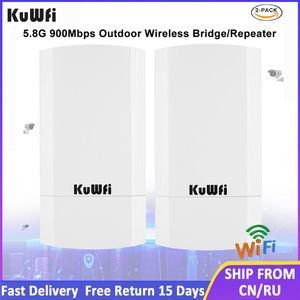 Routers Kuwfi 900Mbps Router CPE sans fil extérieur 5.8G Répéteur sans fil / routeur AP / WiFi CPE Point Point au point 13 km Couverture wifi