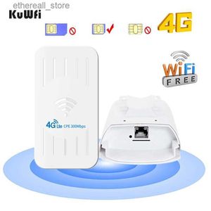 Routeurs KuWFi extérieur 4G CPE routeur FDD/TDD 3G/4G Wifi carte SIM 300Mbps répéteur Wifi sans fil avec adaptateur POE 24V jusqu'à 32 utilisateurs Q231114