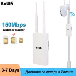 Routers KuWFi Outdoor 4G Wifi Router 150Mbps Wifi Router met Simkaart All Weather Wifi Waterdichte Booster Extender voor IP Camera 230725